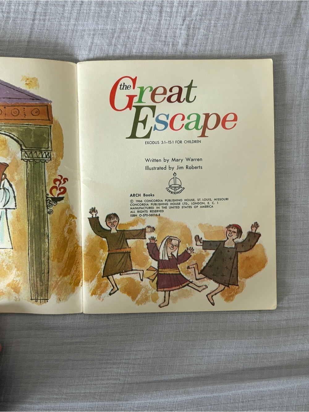 The Great Escape Vintage Religious Childrens Book 1966 God Jesus Exodus 3:1 Arch - Picture 3 of 4